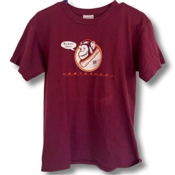 Chimpanzee Launch Rocket Burgundy Baby Tee. Size Small. - Picture 1 of 5